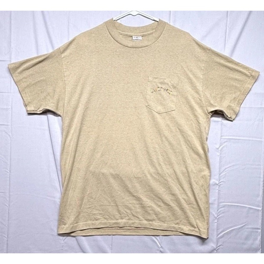 VTG American Born T Shirt Mens XL Beige Joe Camel Graphic Cotton Retro Summer